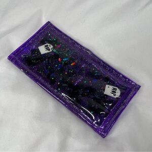 Electric Bubblegum Too Cute to Spook Liquid Glitter Wallet